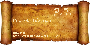 Prorok Tünde névjegykártya